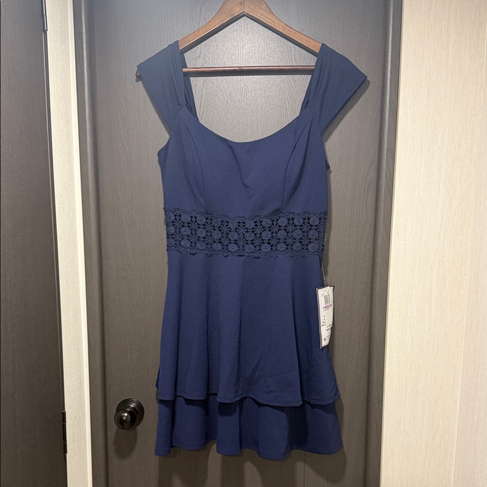 B Darlin Navy Blue Midi Dress